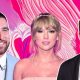 Rob Gronkowski and Travis Kelce with Taylor Swift