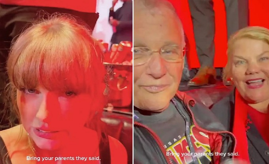 Taylor Swift and Her Parent at Super Bowl After Party
