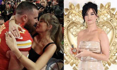 Travis Kelce and Taylor Swift at Super Bowl and Katy Perry