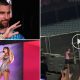 Travis Kelce and Taylor Swift at Sydney Tour about to Kiss