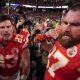 Travis Kelce and other teammate shouting