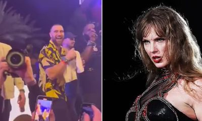 Travis Kelce at Las Vegas and Taylor Swift at Sydney
