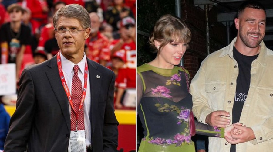 Clark Hunt and Travis Kelce and Taylor Swift