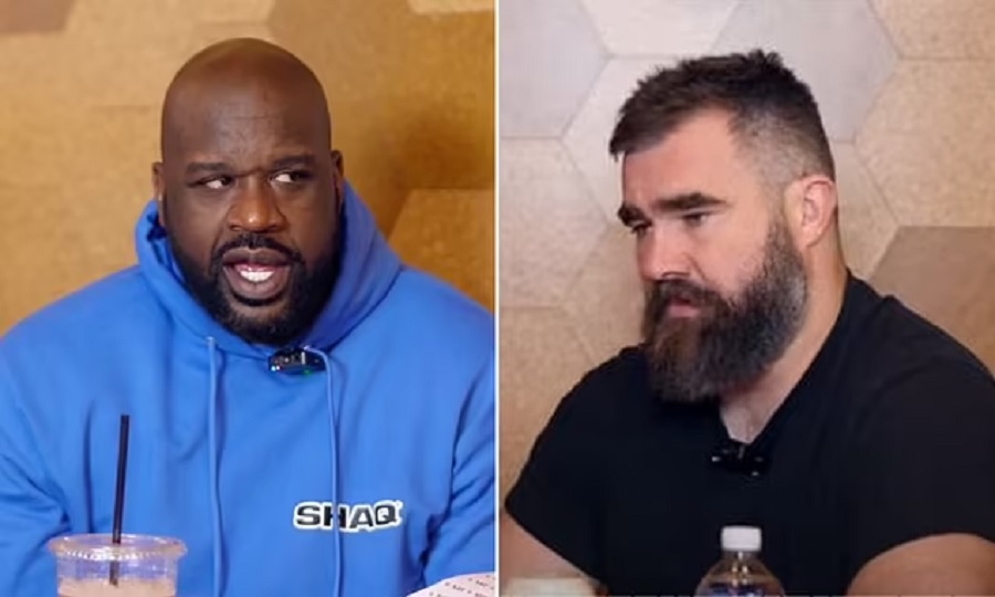 Shaquille O'Neal and Jason Kelce