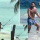 Taylor Swift and Travis Kelce enjoy a swing ride on vacation in the Bahamas