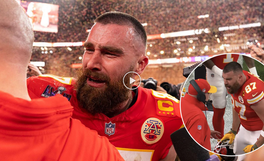 Travis Kelce almost Crying