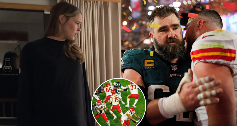 Travis Kelce and Jason Kelce and Kylie Kelce
