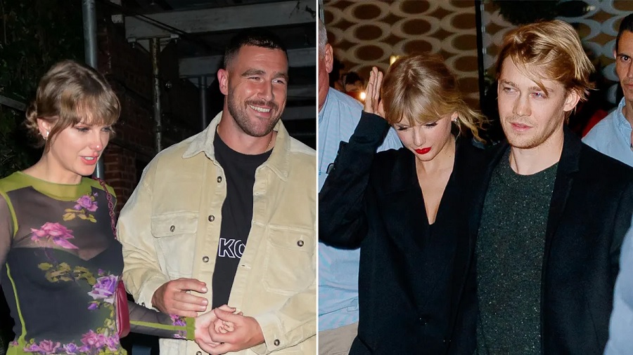 Travis Kelce and Joe Alwyn and Taylor Swift