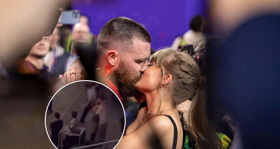 Travis Kelce and Taylor Swift Kiss