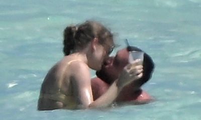 Travis Kelce and Taylor Swift Kissing at the beach