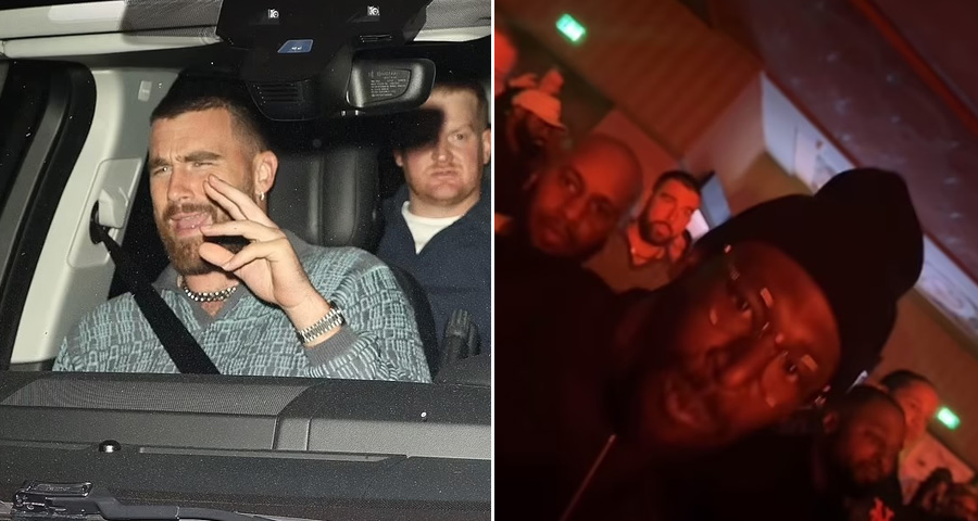 Travis Kelce was spotted leaving a Justin Timberlake concert in LA