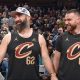 Travis and Jason courtside at tonight’s Cavs vs Celtics basketball game