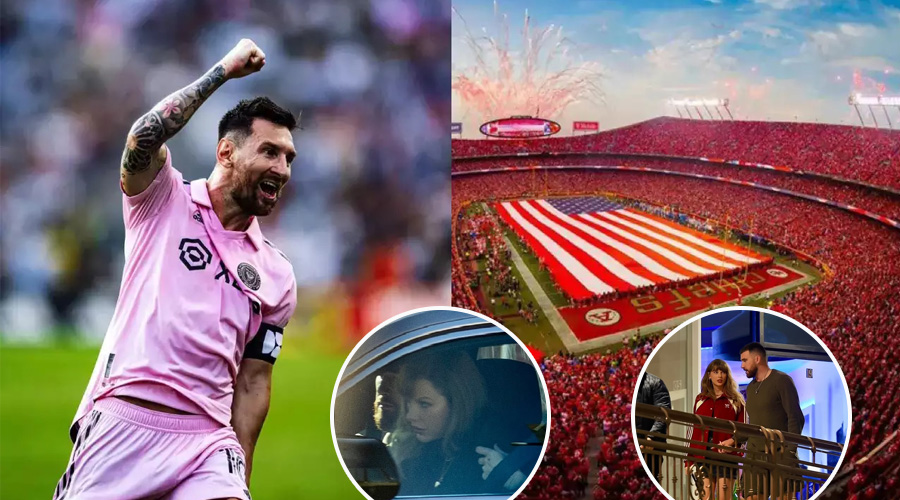 Lionel Messi and Travis Kelce and Taylor Swift