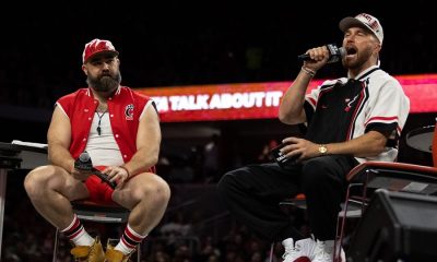 PHOTOS of Jason and Travis Kelce New Heights Live record