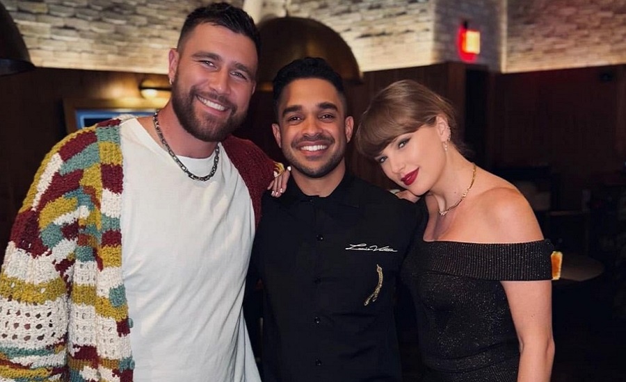 New picture of Taylor Swift and Travis Kelce with Riccardo Diaz - Copy