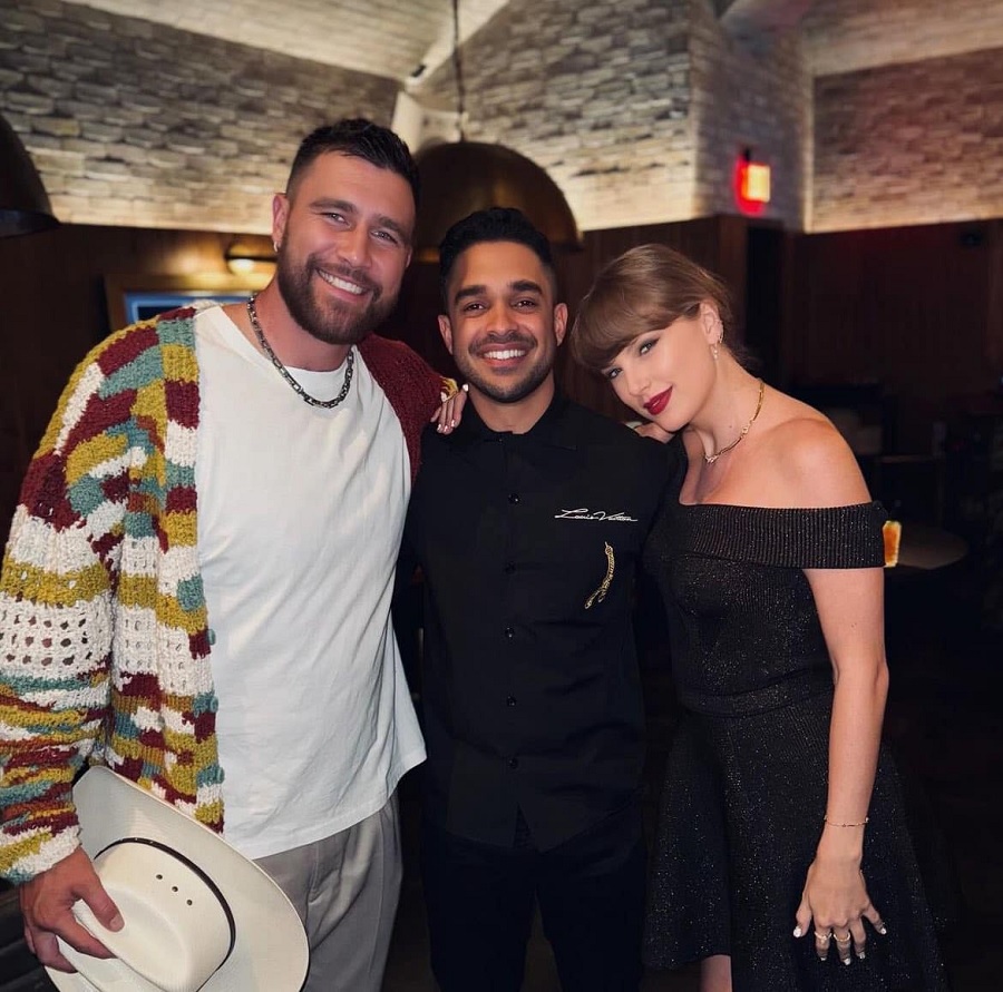 New picture of Taylor Swift and Travis Kelce with Riccardo Diaz