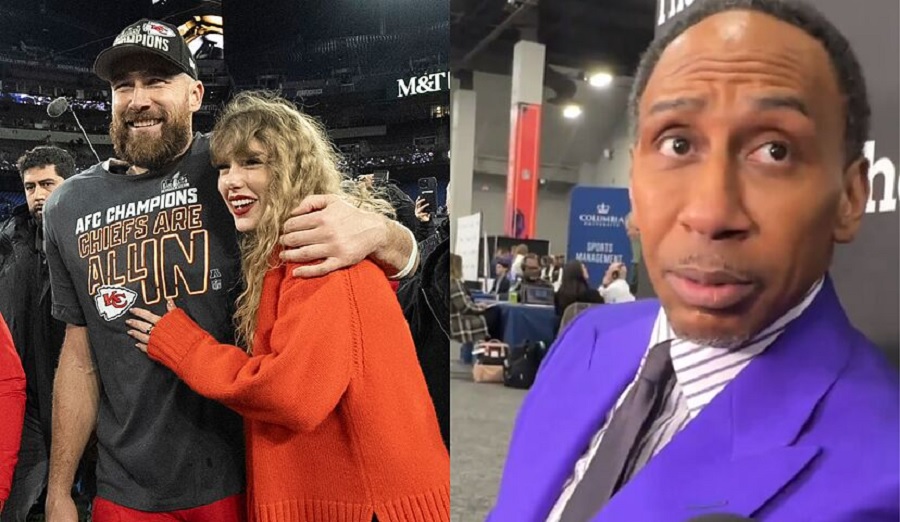 Stephen A. Smith and Travis Kelce and Taylor Swift