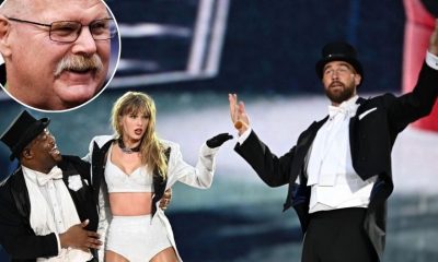 Andy Reid and Travis Kelce and Taylor Swift