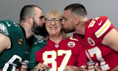 Travis and Jason Kelce and their mum Donna