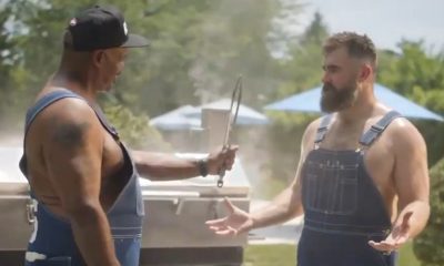 Jason Kelce and Vince Wilfork in an Ad