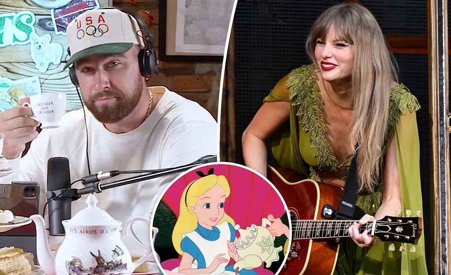 Travis Kelce and Taylor Swift Alice in the Wonderland