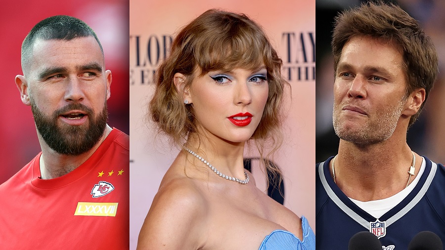 Travis Kelce and Taylor Swift and Tom Brady
