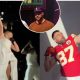 Travis Kelce and Taylor Swift doing the Archer move