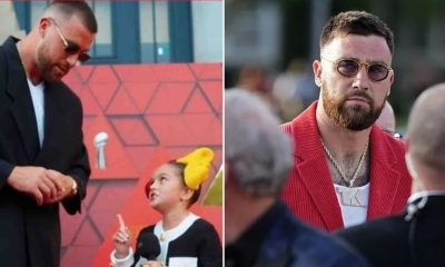 Travis Kelce and an 8 year old kid
