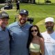 Travis Kelce enjoys round of golf with Wayne Gretzky and Dustin Johnson on Father's Day - as girlfriend Taylor Swift tours Britain