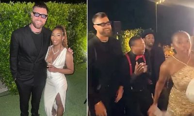Travis Kelce parties at Chiefs teammate Clyde Edwards-Helaire's wedding as girlfriend Taylor Swift takes the Eras Tour to Dublin