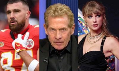 Skip Bayless and Travis Kelce and Taylor Swift